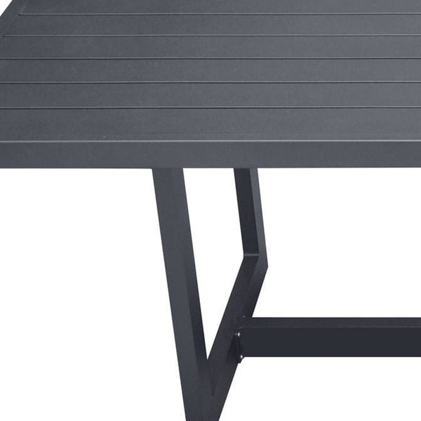 Homeroots 83" Charcoal Aluminum Outdoor Dining Table  Aluminum 482893