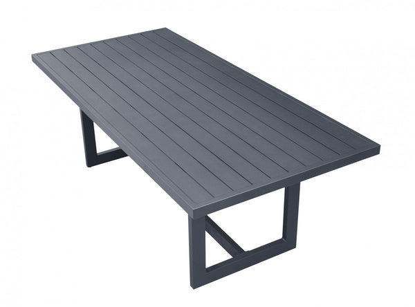 Homeroots 83" Charcoal Aluminum Outdoor Dining Table  Aluminum 482893