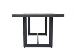 Homeroots 83" Charcoal Aluminum Outdoor Dining Table  Aluminum 482893