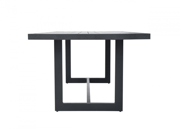 Homeroots 83" Charcoal Aluminum Outdoor Dining Table  Aluminum 482893