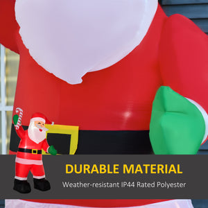 English Elm Homcom 8' Inflatable Santa Claus With Candy Cane – Festive Led Yard Decoration For Holiday Cheer W2225P249959