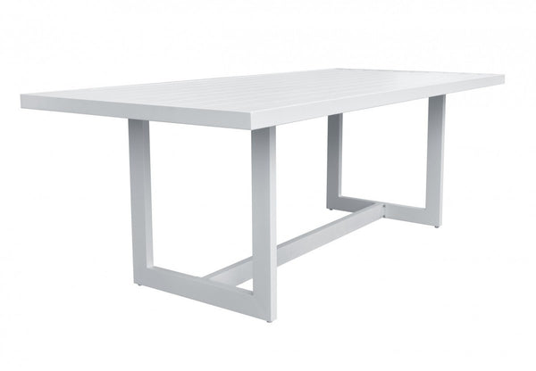 Homeroots 83" White Aluminum Outdoor Dining Table  Aluminum 482894