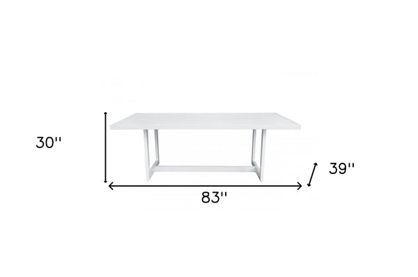 Homeroots 83" White Aluminum Outdoor Dining Table  Aluminum 482894