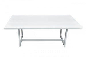 Homeroots 83" White Aluminum Outdoor Dining Table  Aluminum 482894