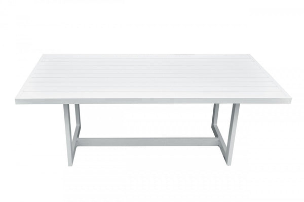 Homeroots 83" White Aluminum Outdoor Dining Table  Aluminum 482894