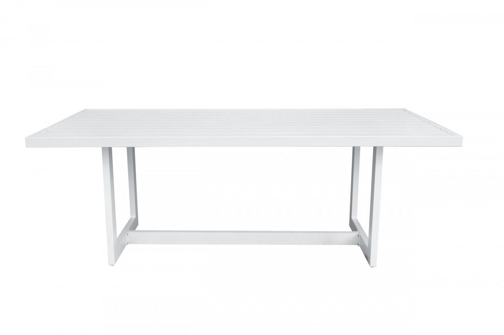Homeroots 83" White Aluminum Outdoor Dining Table  Aluminum 482894