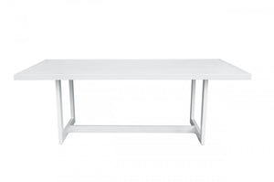 Homeroots 83" White Aluminum Outdoor Dining Table  Aluminum 482894