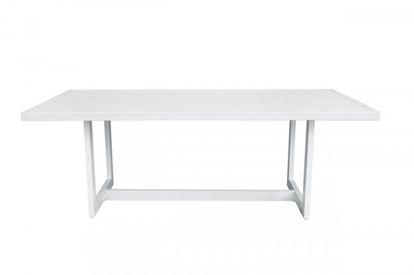 Homeroots 83" White Aluminum Outdoor Dining Table  Aluminum 482894