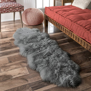 Homeroots 2' X 6' Dark Gray New Zealand Lambs Wool Handmade Area Rug  New Zealand Lambs Wool 482895