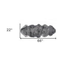 Homeroots 2' X 6' Dark Gray New Zealand Lambs Wool Handmade Area Rug  New Zealand Lambs Wool 482895