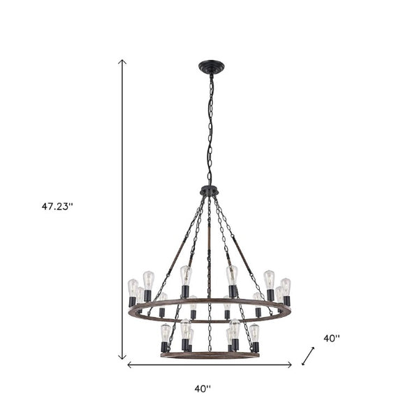 Brown Metal Dimmable Multi Light Chandelier with Candle Style Arms for Dining Rooms