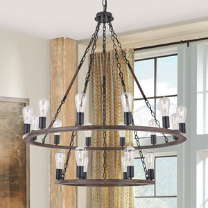 Brown Metal Dimmable Multi Light Chandelier with Candle Style Arms for Dining Rooms
