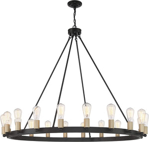HomeRoots Black Metal Dimmable Multi-light Chandelier with Candle-inspired Arms for Dining Rooms 482907