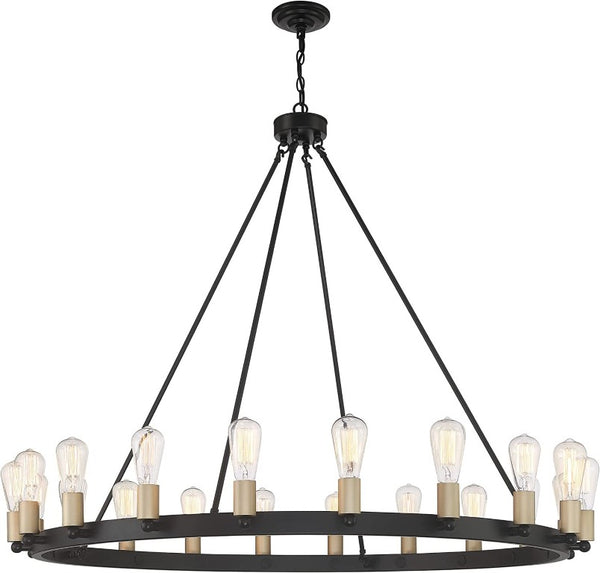 HomeRoots Black Metal Dimmable Multi-light Chandelier with Candle-inspired Arms for Dining Rooms 482907