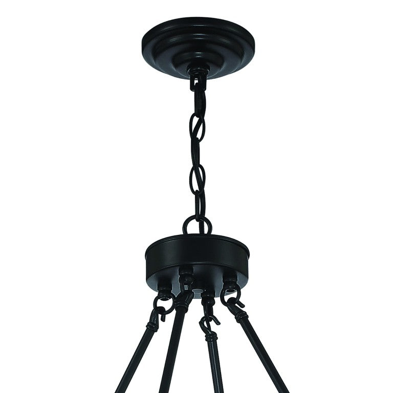 HomeRoots Black Metal Dimmable Multi-light Chandelier with Candle-inspired Arms for Dining Rooms 482907