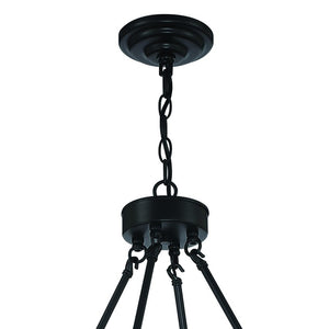 Black Metal Dimmable Multi-light Chandelier with Candle-inspired Arms for Dining Rooms