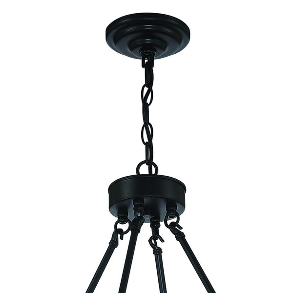 Black Metal Dimmable Multi-light Chandelier with Candle-inspired Arms for Dining Rooms
