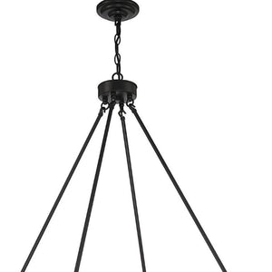 Black Metal Dimmable Multi-light Chandelier with Candle-inspired Arms for Dining Rooms