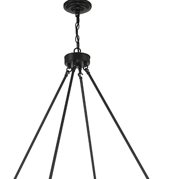 Black Metal Dimmable Multi-light Chandelier with Candle-inspired Arms for Dining Rooms