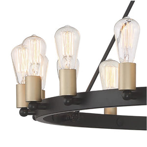 Black Metal Dimmable Multi-light Chandelier with Candle-inspired Arms for Dining Rooms
