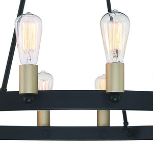 Black Metal Dimmable Multi-light Chandelier with Candle-inspired Arms for Dining Rooms