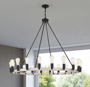 Black Metal Candelabra Chandelier with Dimmable Multi Light Design for Dining Rooms