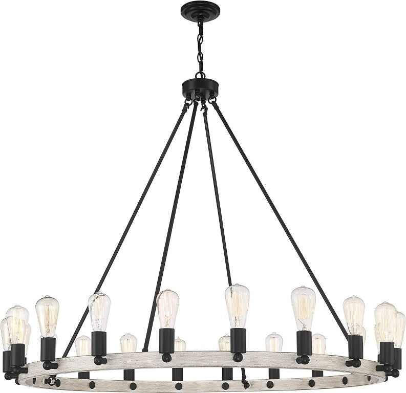 HomeRoots Black Metal Candelabra Chandelier with Dimmable Multi Light Design for Dining Rooms 482908