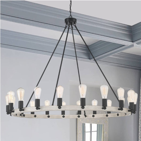 Black Metal Candelabra Chandelier with Dimmable Multi Light Design for Dining Rooms