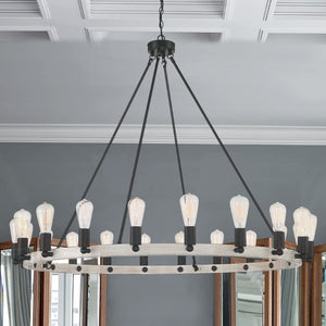 Black Metal Candelabra Chandelier with Dimmable Multi Light Design for Dining Rooms