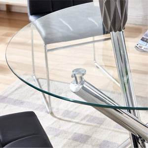 Homeroots 36" Silver And Glass Round Tripod Base Coffee Table   482909