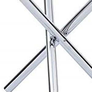 Homeroots 36" Silver And Glass Round Tripod Base Coffee Table   482909