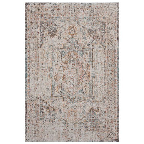 Homeroots 5' X 8' Beige Abstract Stain Resistant Indoor Outdoor Area Rug  Polypropylene 482911