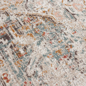 Homeroots 5' X 8' Beige Abstract Stain Resistant Indoor Outdoor Area Rug  Polypropylene 482911