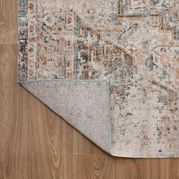 Homeroots 5' X 8' Beige Abstract Stain Resistant Indoor Outdoor Area Rug  Polypropylene 482911