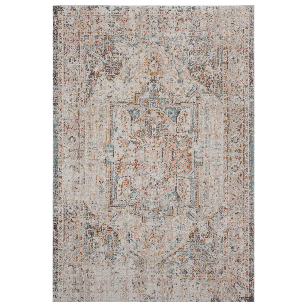 Homeroots 8' X 10' Beige Abstract Stain Resistant Indoor Outdoor Area Rug  Polypropylene 482912