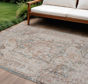 HomeRoots 8' X 10' Beige Area Rug - Stylish Indoor Outdoor Design, Weather Resistant, Low Maintenance & Versatile 482912