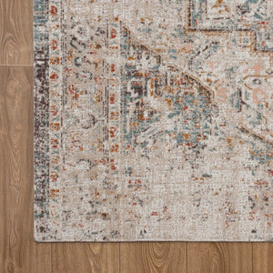 HomeRoots 9' X 12' Beige Indoor Outdoor Area Rug - Modern Abstract Design, Soft Comfort, Durable & Fade Resistant 482913