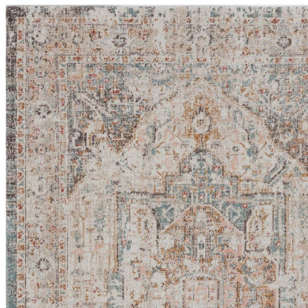 HomeRoots 9' X 12' Beige Indoor Outdoor Area Rug - Modern Abstract Design, Soft Comfort, Durable & Fade Resistant 482913