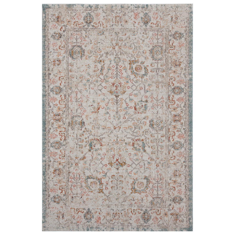 Homeroots 5' X 8' Beige Floral Stain Resistant Indoor Outdoor Area Rug  Polypropylene 482914
