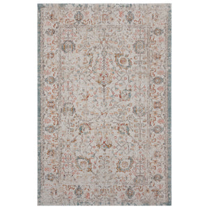 Homeroots 5' X 8' Beige Floral Stain Resistant Indoor Outdoor Area Rug  Polypropylene 482914