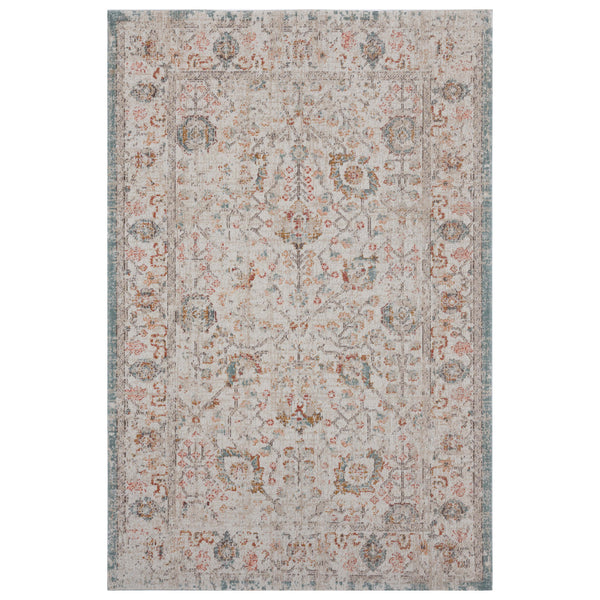 Homeroots 5' X 8' Beige Floral Stain Resistant Indoor Outdoor Area Rug  Polypropylene 482914