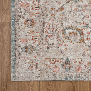 HomeRoots 8' X 10' Beige Indoor Outdoor Area Rug - Stylish, Durable Floral Design for Versatile Spaces & Easy Care 482915