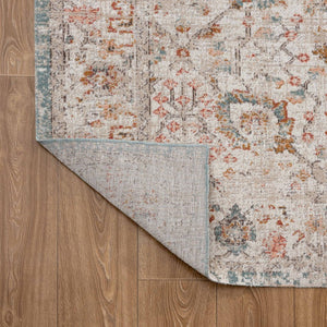 HomeRoots 8' X 10' Beige Indoor Outdoor Area Rug - Stylish, Durable Floral Design for Versatile Spaces & Easy Care 482915