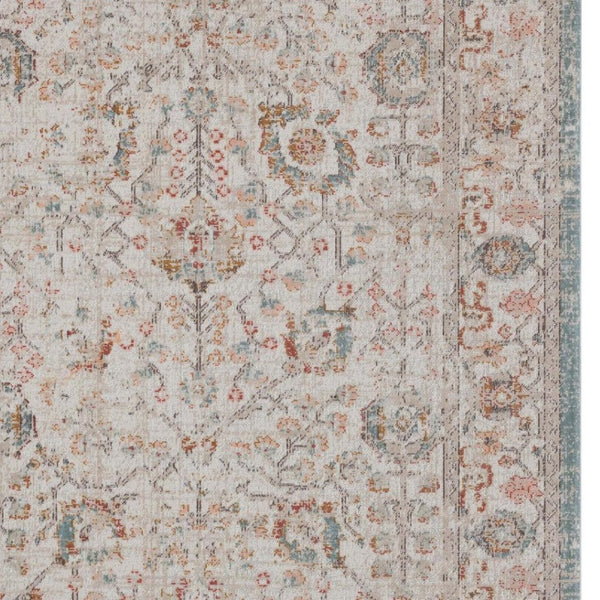 HomeRoots 8' X 10' Beige Indoor Outdoor Area Rug - Stylish, Durable Floral Design for Versatile Spaces & Easy Care 482915