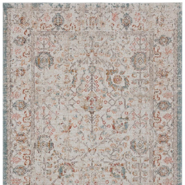 HomeRoots 8' X 10' Beige Indoor Outdoor Area Rug - Stylish, Durable Floral Design for Versatile Spaces & Easy Care 482915