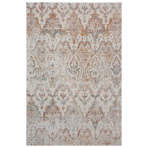 Homeroots 8' X 10' Beige Damask Stain Resistant Indoor Outdoor Area Rug  Polypropylene 482918