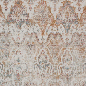 HomeRoots 8' X 10' Beige Area Rug - Stylish Indoor/Outdoor Damask Design for Patios, Kitchens & More! 482918
