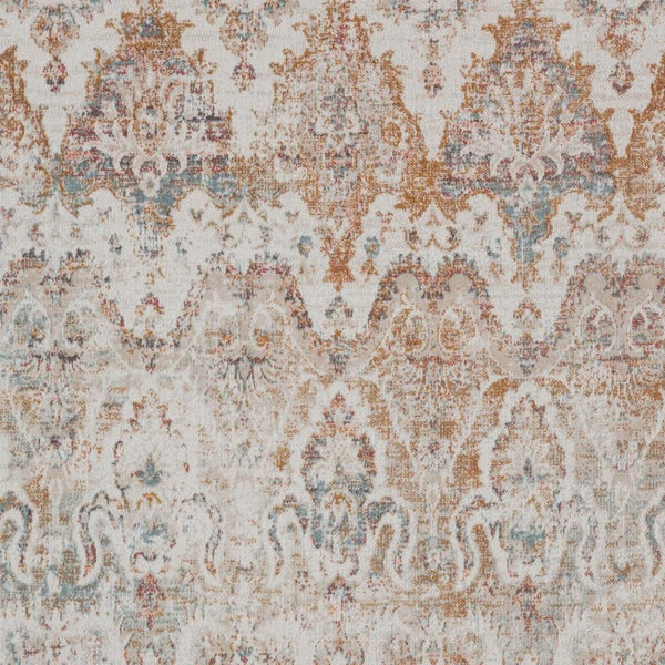 HomeRoots 9' Stylish Beige Indoor Outdoor Area Rug - Durable, Easy-Care, Classic Damask Design for Any Space 482919