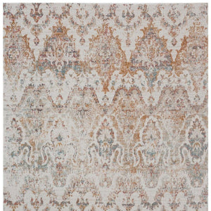 HomeRoots 9' Stylish Beige Indoor Outdoor Area Rug - Durable, Easy-Care, Classic Damask Design for Any Space 482919