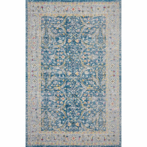 HomeRoots 5' X 8' Blue Floral Indoor-Outdoor Area Rug - Stain-Resistant, Durable, and Stylish for Any Space! 482920